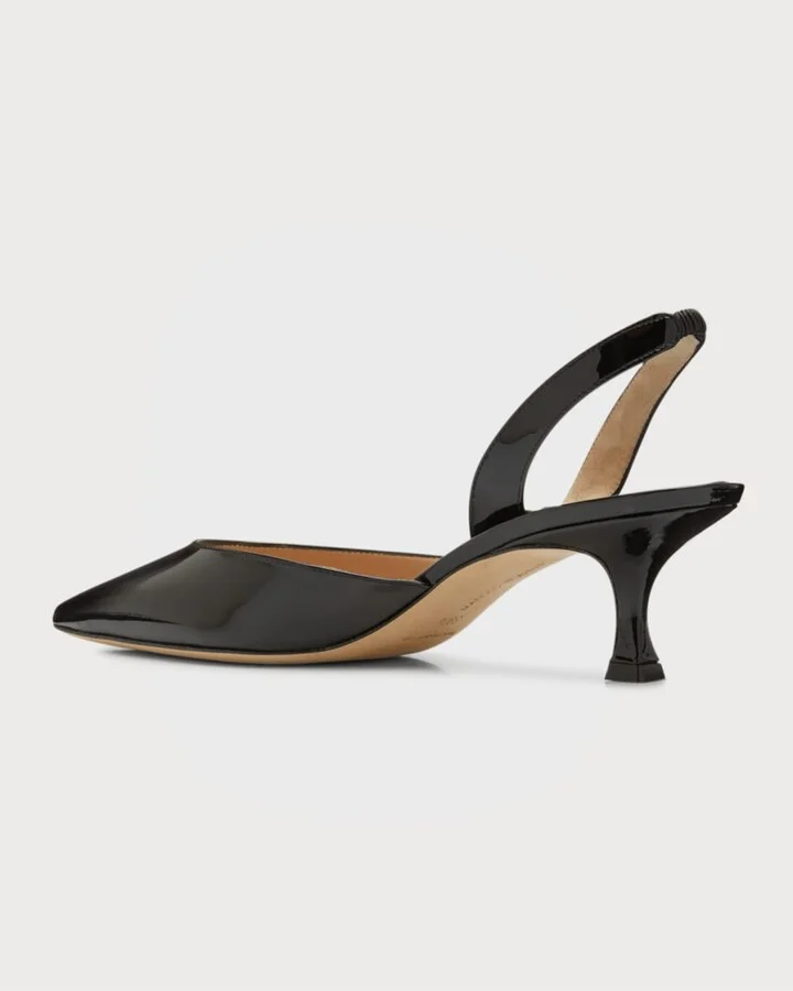 Carolyne Low-Heel Patent Halter Pumps - Image 7