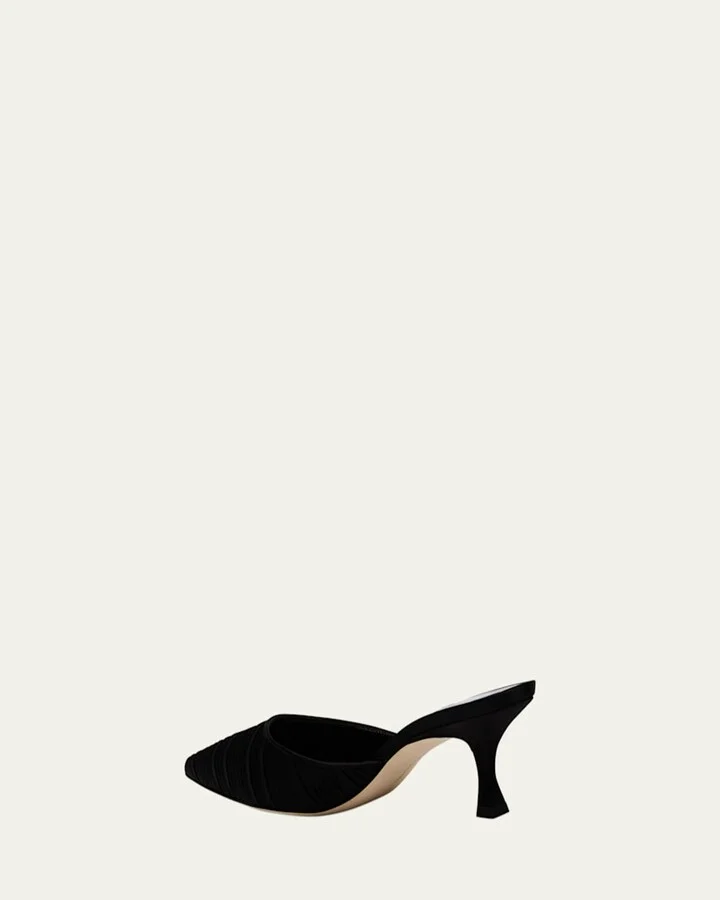 Carolyne Pleated Satin Mule Pumps - Image 7