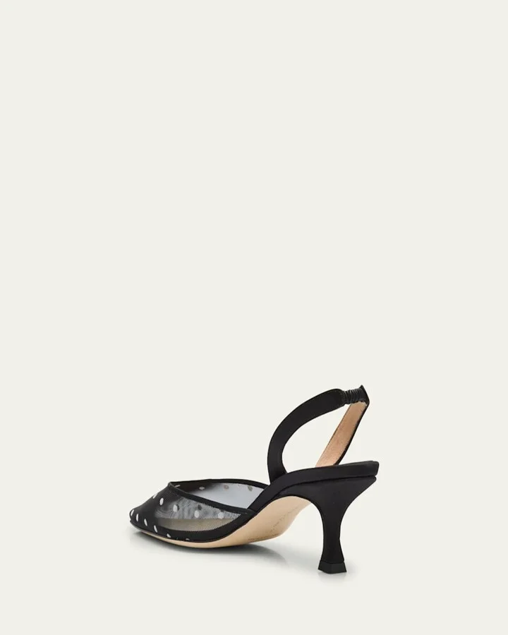 Carolyne Polka-Dot Mesh Pumps - Image 6