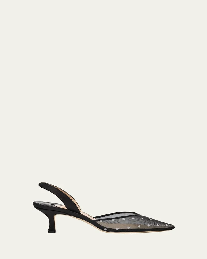 Carolyne Polka-Dot Mesh Pumps