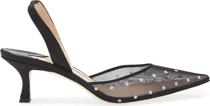 Carolyne Polka Dot Pointed Toe Slingback Pump - Image 3