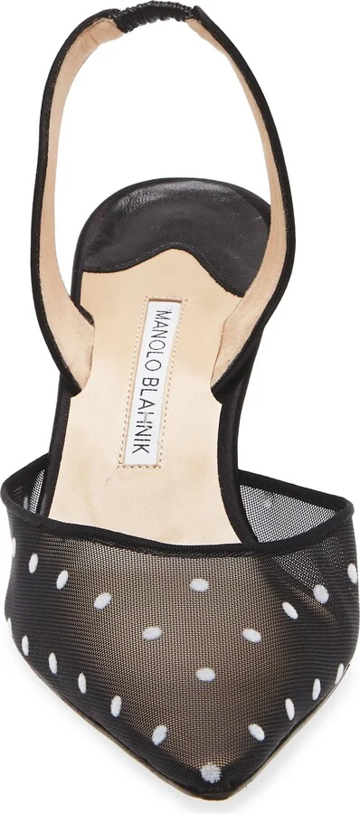 Carolyne Polka Dot Pointed Toe Slingback Pump - Image 4