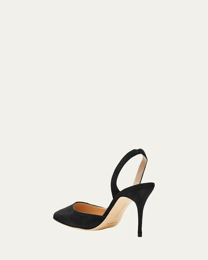 Carolyne Suede Mid-Heel Slingback Pump - Image 7