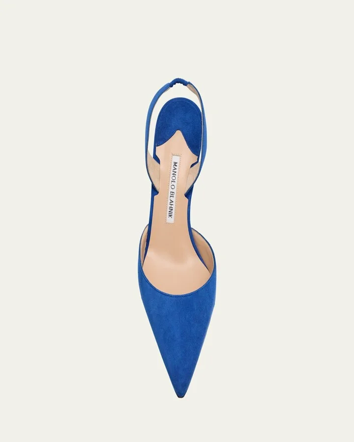 Carolyne Suede Mid-Heel Slingback Pump - Image 5
