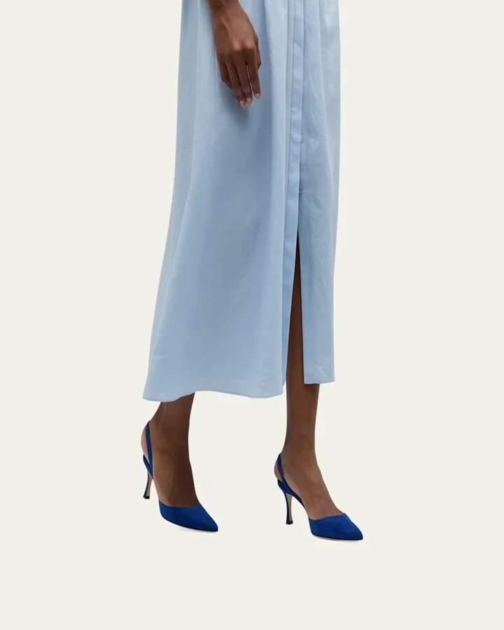 Carolyne Suede Mid-Heel Slingback Pump - Image 7