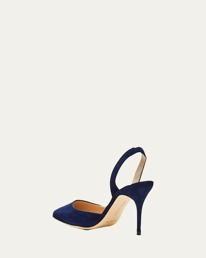 Carolyne Suede Mid-Heel Slingback Pump - Image 8