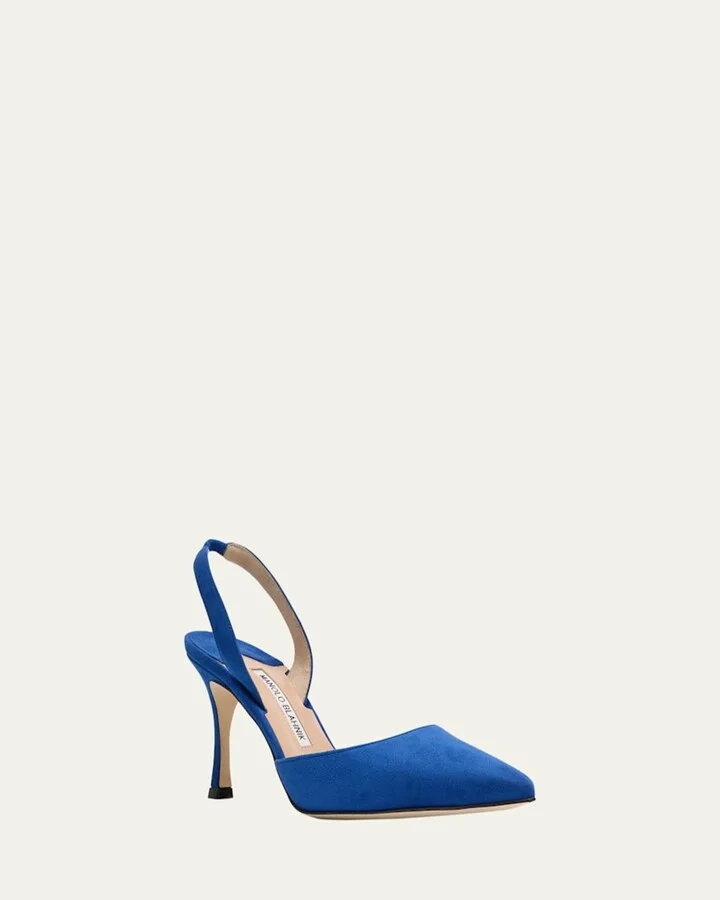 Carolyne Suede Mid-Heel Slingback Pump - Image 9