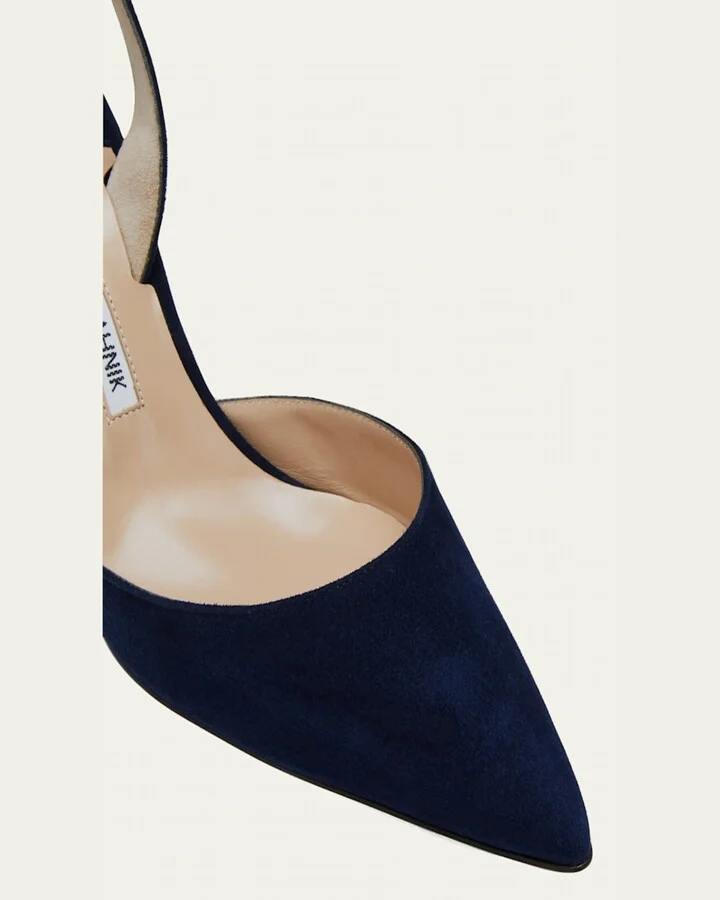 Carolyne Suede Mid-Heel Slingback Pump - Image 11