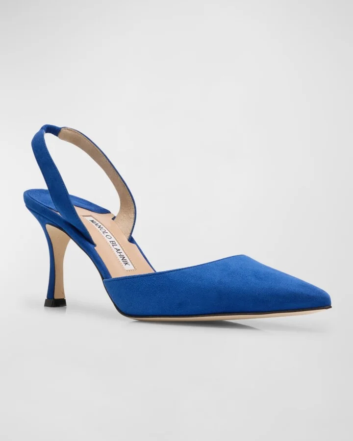 Carolyne Suede Mid-Heel Slingback Pump - Image 3
