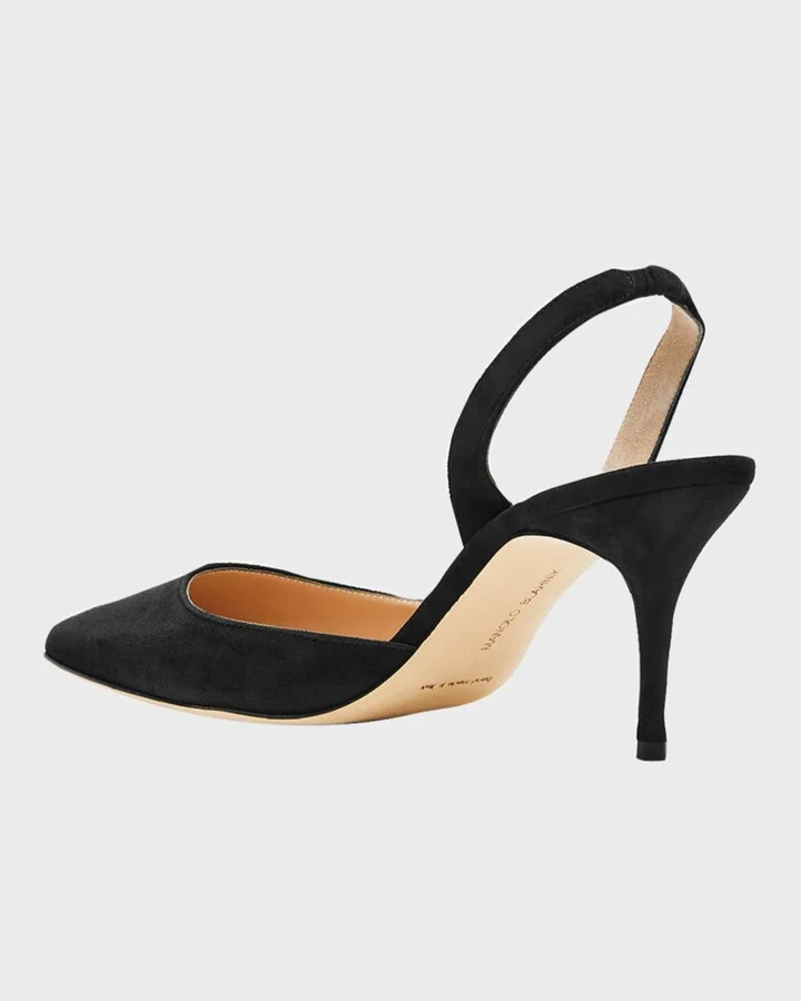 Carolyne Suede Mid-Heel Slingback Pump - Image 4