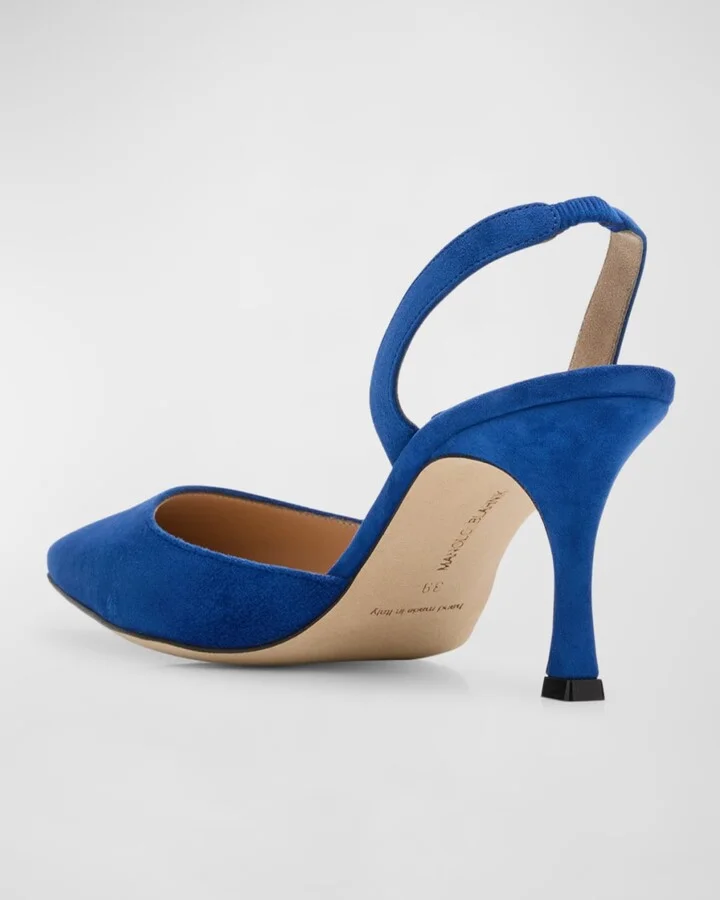Carolyne Suede Mid-Heel Slingback Pump - Image 6