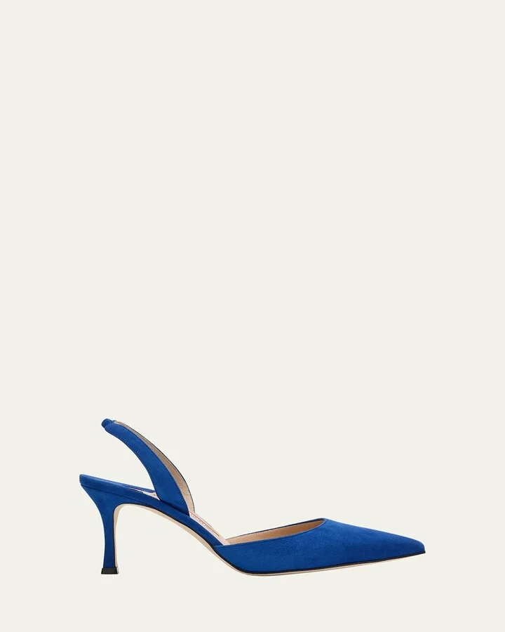 Carolyne Suede Mid-Heel Slingback Pump