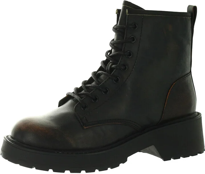 Carra Womens Rhinestone Lug Sole Ankle Boots