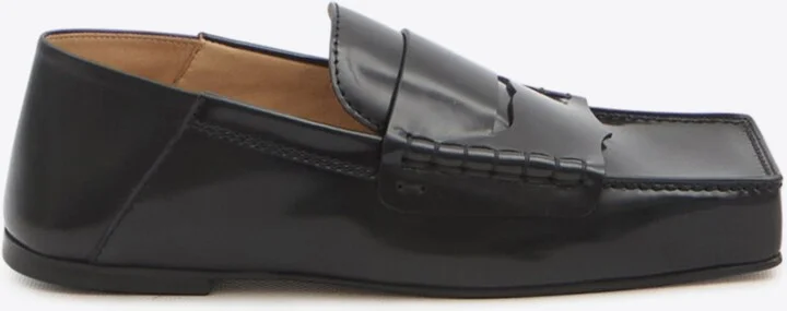 Carré Square-Toe Leather Loafers