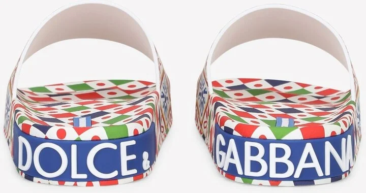 Carretto Print Rubber Beach Slides - Image 3