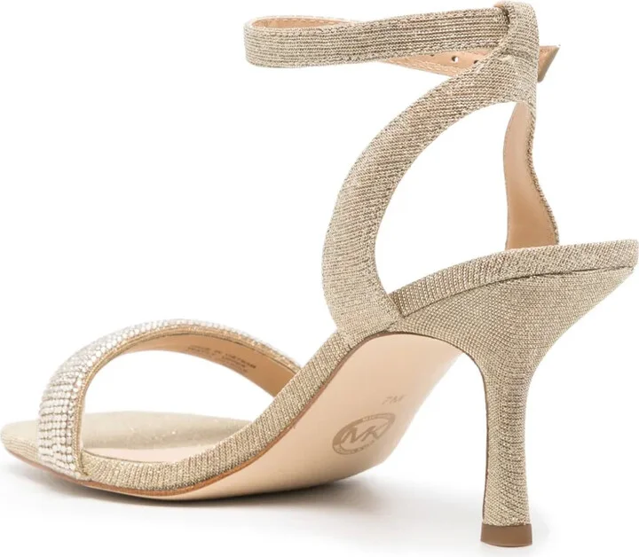 Carrie 75mm rhinestoned leather sandals - Image 3