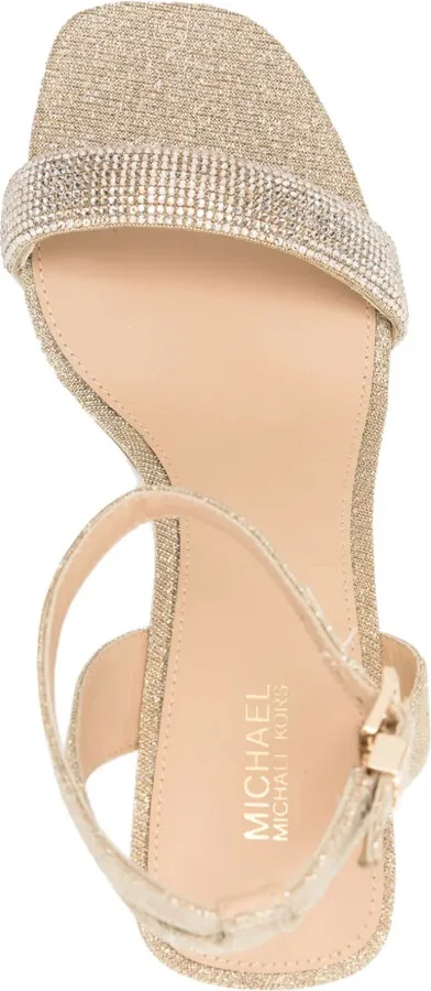 Carrie 75mm rhinestoned leather sandals - Image 4