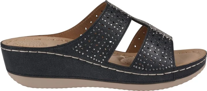 Carrie Rhinestone Wedge Sandal - Image 3