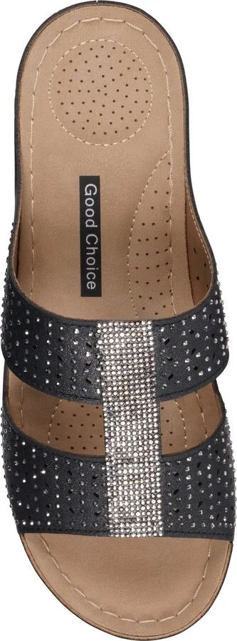 Carrie Rhinestone Wedge Sandal - Image 4