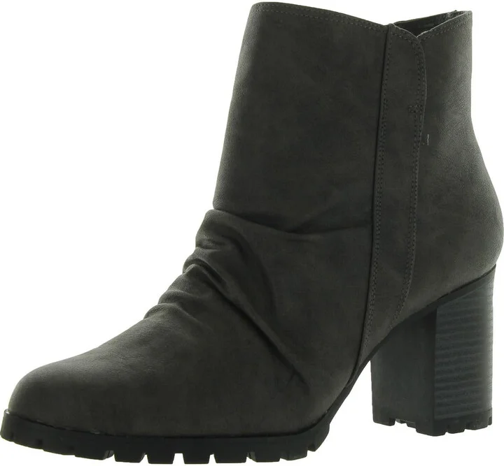 Carrow Womens Slip On Block Heel Ankle Boots