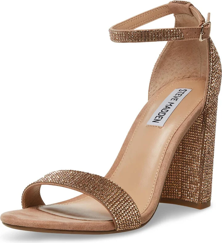 Carrson Womens Rhinestone Ankle Strap Heels