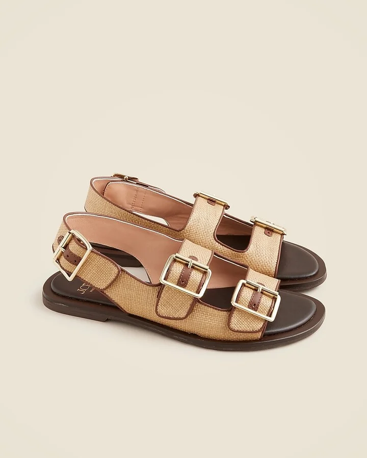 Carsen Made-in-Italy slingback sandals in faux raffia - Image 2