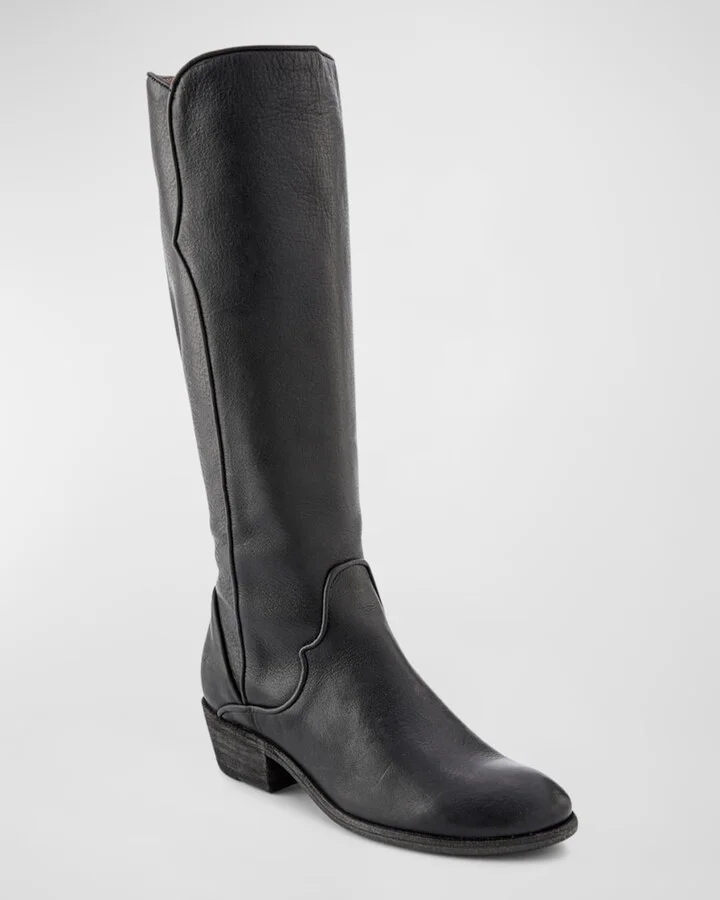 Carson Leather Piping Tall Boots - Image 2