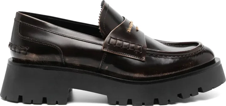 Carter 45mm mid-heel leather loafers
