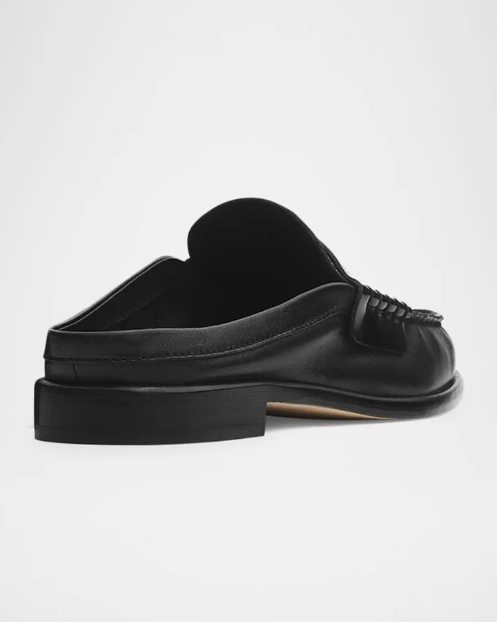 Carter Leather Penny Loafer Mules - Image 3