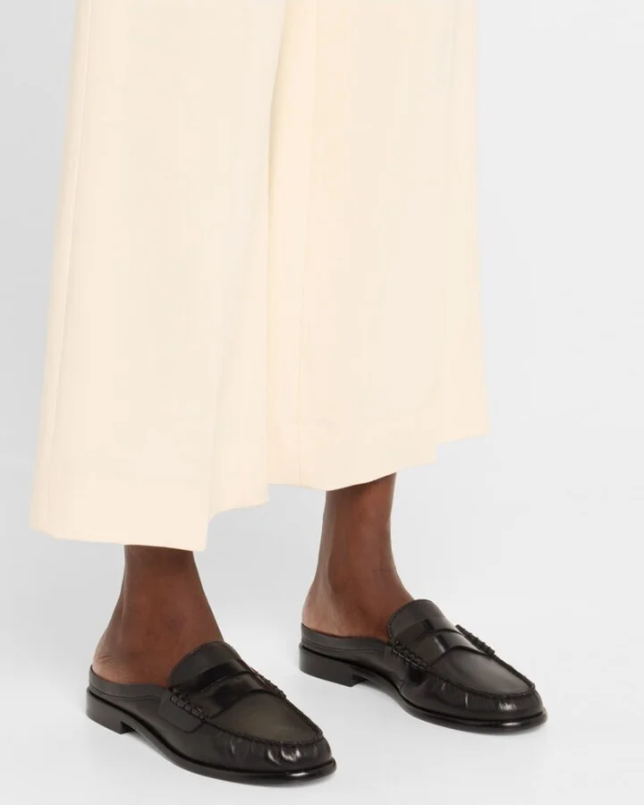 Carter Leather Penny Loafer Mules - Image 6