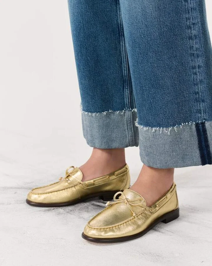Carter Metallic Leather Boat Shoes - Image 2