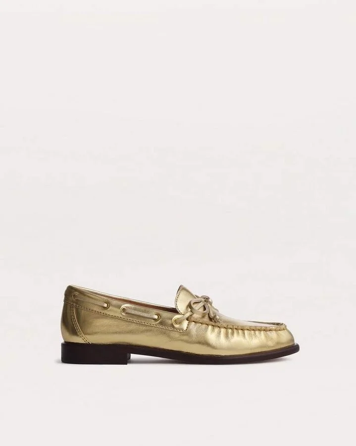 Carter Metallic Leather Boat Shoes