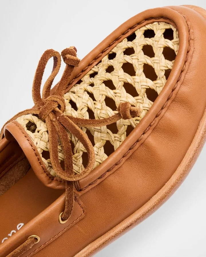 Carter Woven Leather Boat Loafers - Image 3