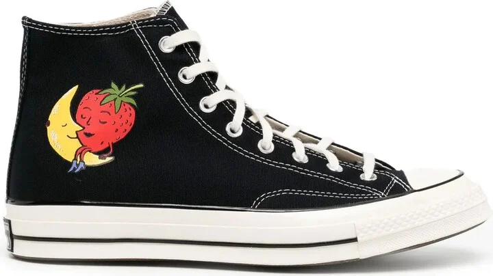 Cartoon-Print Hi-Top Sneakers