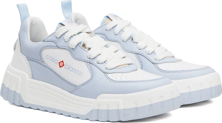 Casablanca Blue & White 'The Court' Sneakers - Image 4
