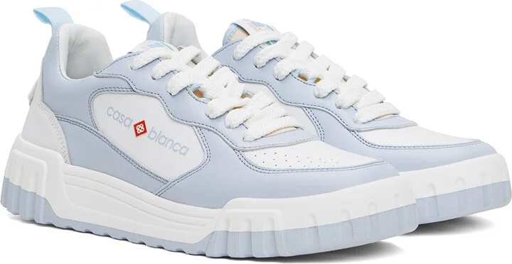 Casablanca Blue & White 'The Court' Sneakers - Image 4