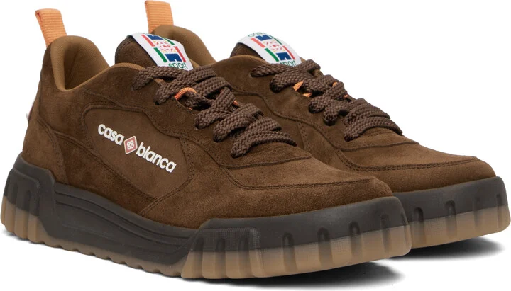 Casablanca Brown Suede Court Sneakers - Image 4