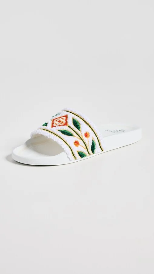 Casablanca Embroidered Terry Sliders - Image 2