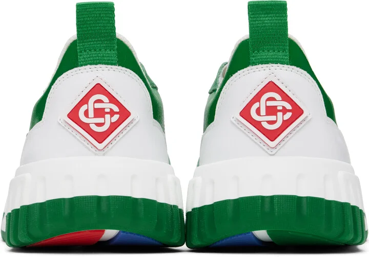 Casablanca Green & White Court Sneakers - Image 2