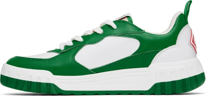 Casablanca Green & White Court Sneakers - Image 3