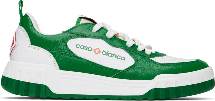 Casablanca Green & White Court Sneakers