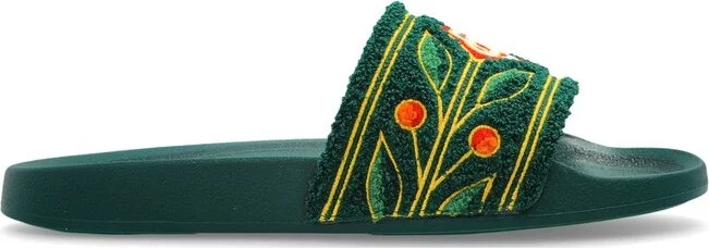 Casablanca Logo Detailed Terry Slides