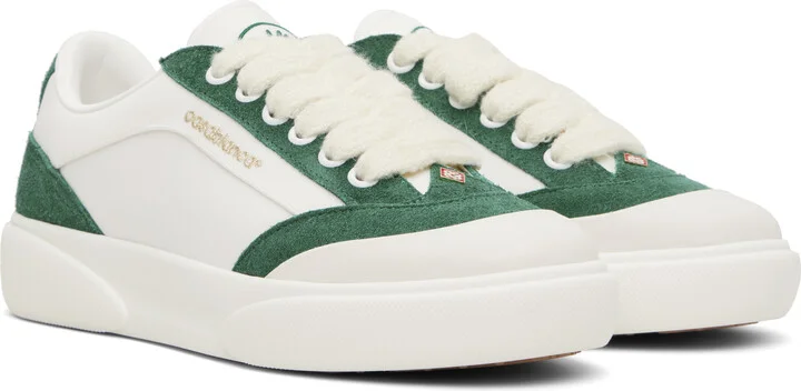 Casablanca Off-White & Green Del Mar Sneakers - Image 4