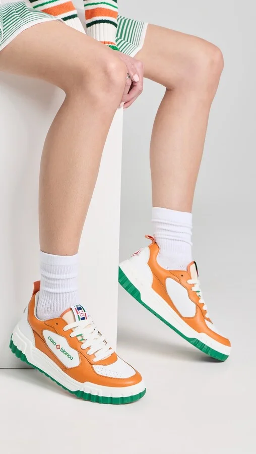 Casablanca Orange Tennis Court Sneakers - Image 5