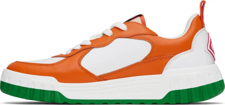 Casablanca Orange & White Court Sneakers - Image 3