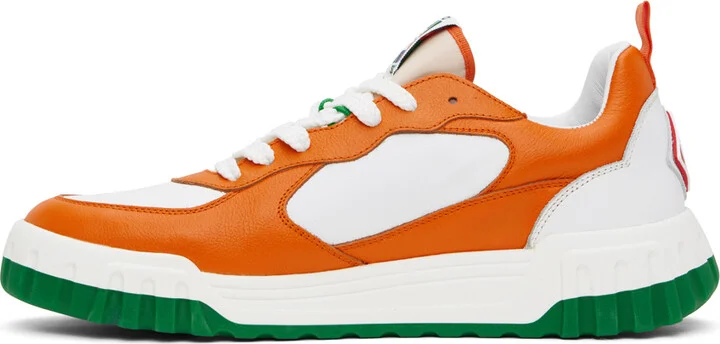 Casablanca Orange & White 'The Court' Sneakers - Image 3