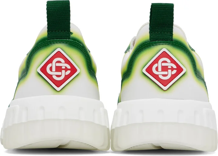 Casablanca White & Green Court Sneakers - Image 2