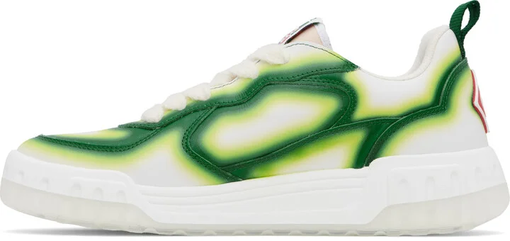 Casablanca White & Green Court Sneakers - Image 3