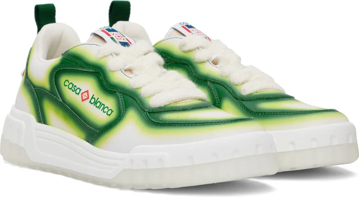 Casablanca White & Green Court Sneakers - Image 4