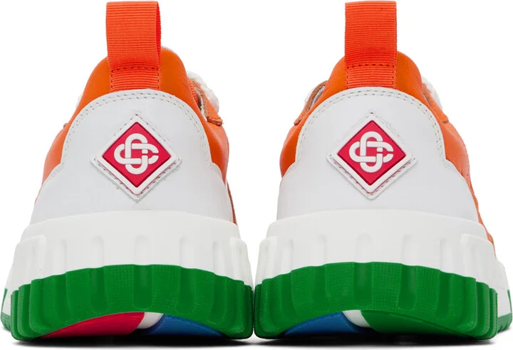 Casablanca White & Orange Court Sneakers - Image 2